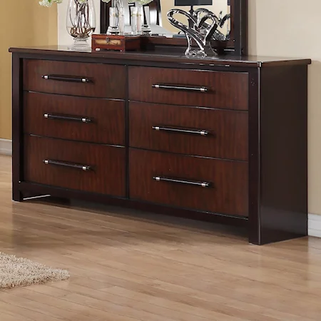 Two-Toned 6 Drawer Dresser